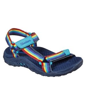 Skechers Kids Rainbow Reggae Multicolor Strap Sandals - Navy, EUC, size 4/4.5